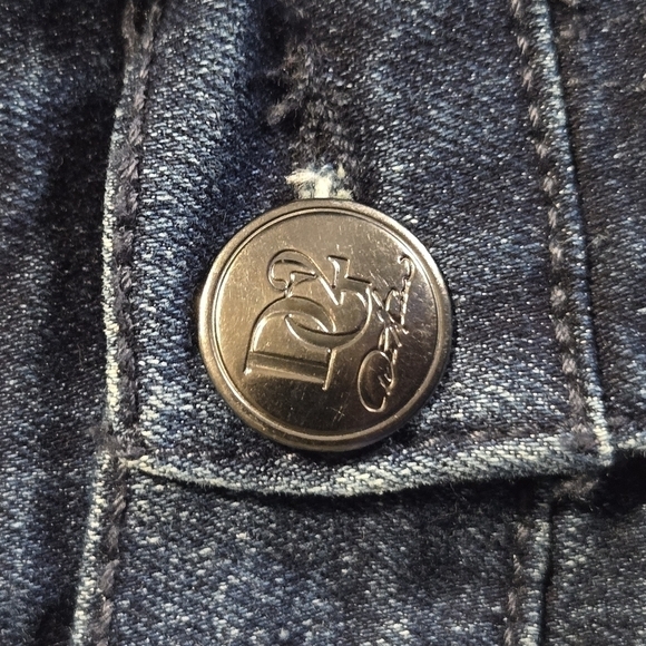 DG2 By Diane Gilman Y2K Women's Dark Wash Crop Ruffle Hem Denim Jeans Size 2 - Picture 6 of 9